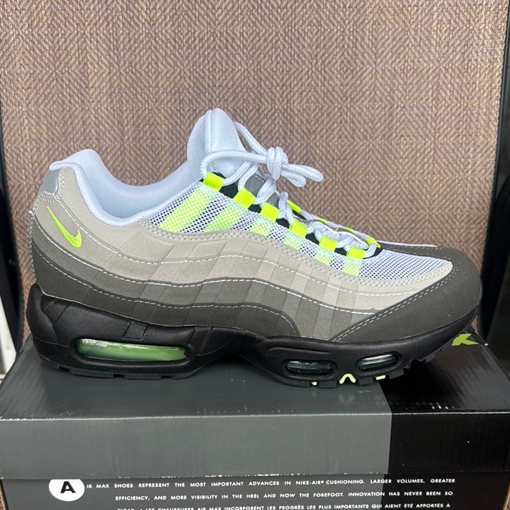 Nike Air Max 95 Gray and Lime Sneakers